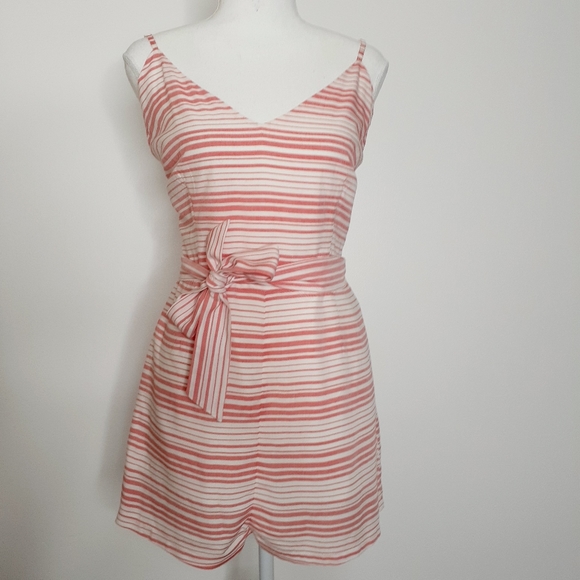 BB Dakota Gianna Pink and White Striped Romper - Picture 2 of 11